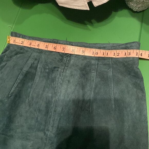 EUC Vintage Evan Davies Teal Suede High-Waisted Pencil Skirt - Picture 7 of 11